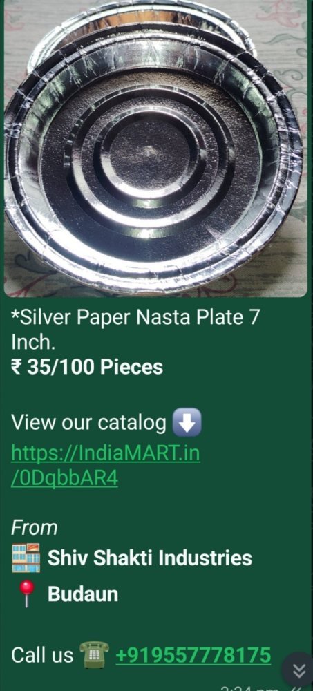 Bopp Silver Paper Plate 7 inch